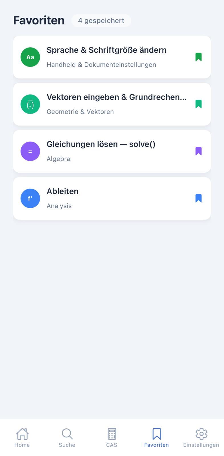 CASify Screenshot — Favoriten
